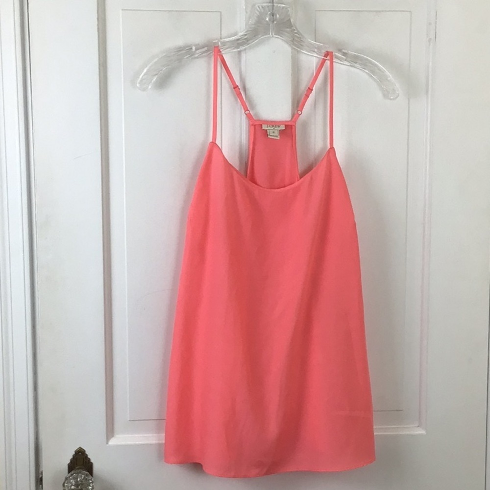 J. Crew Racerback Tank Blouse Cami Top Coral